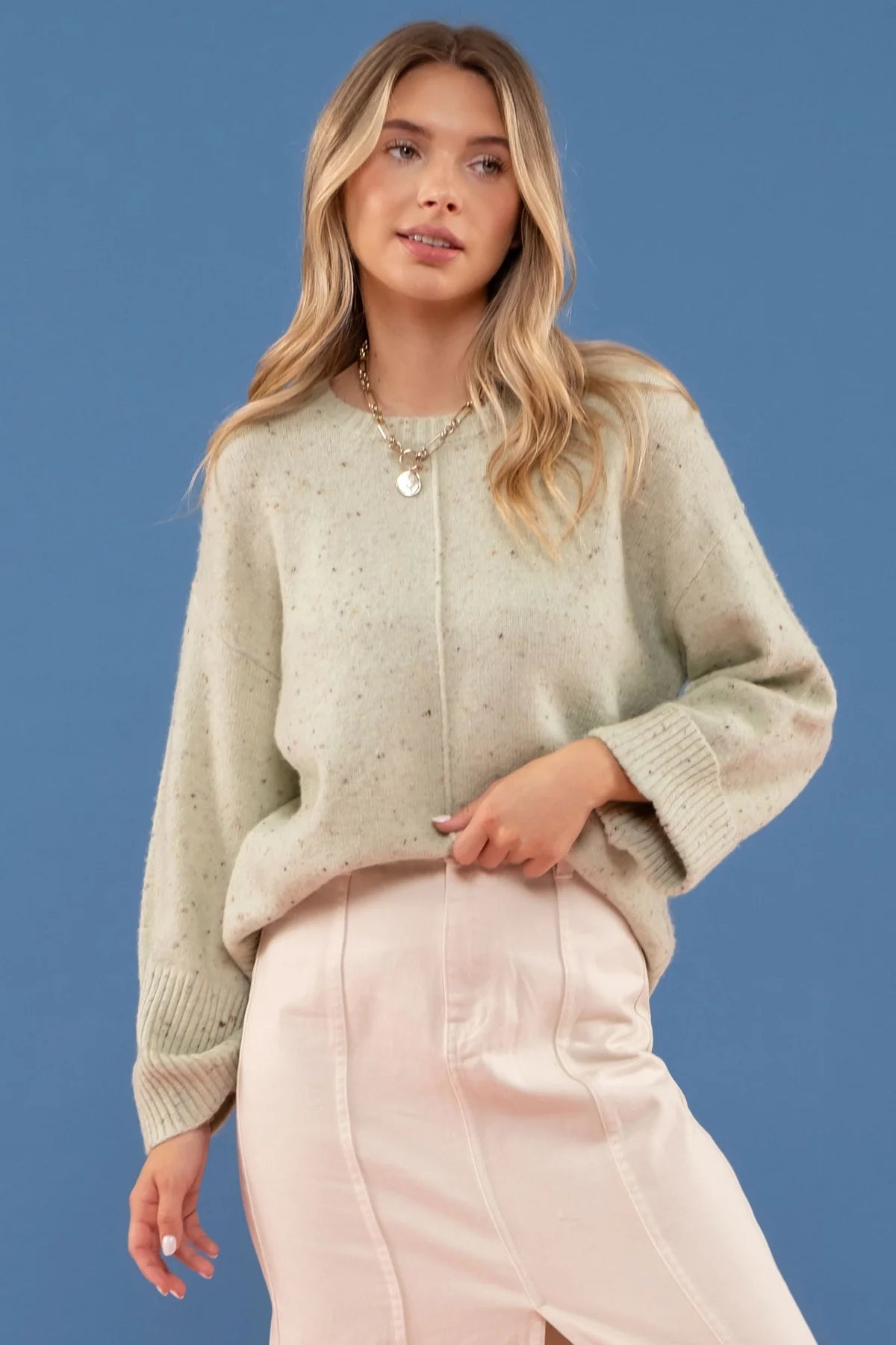 Mint Confetti Sweater