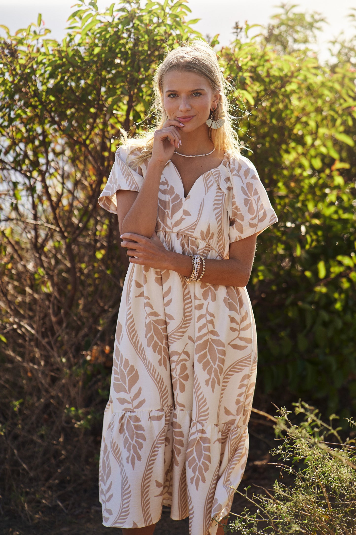 Beige Midi Dress