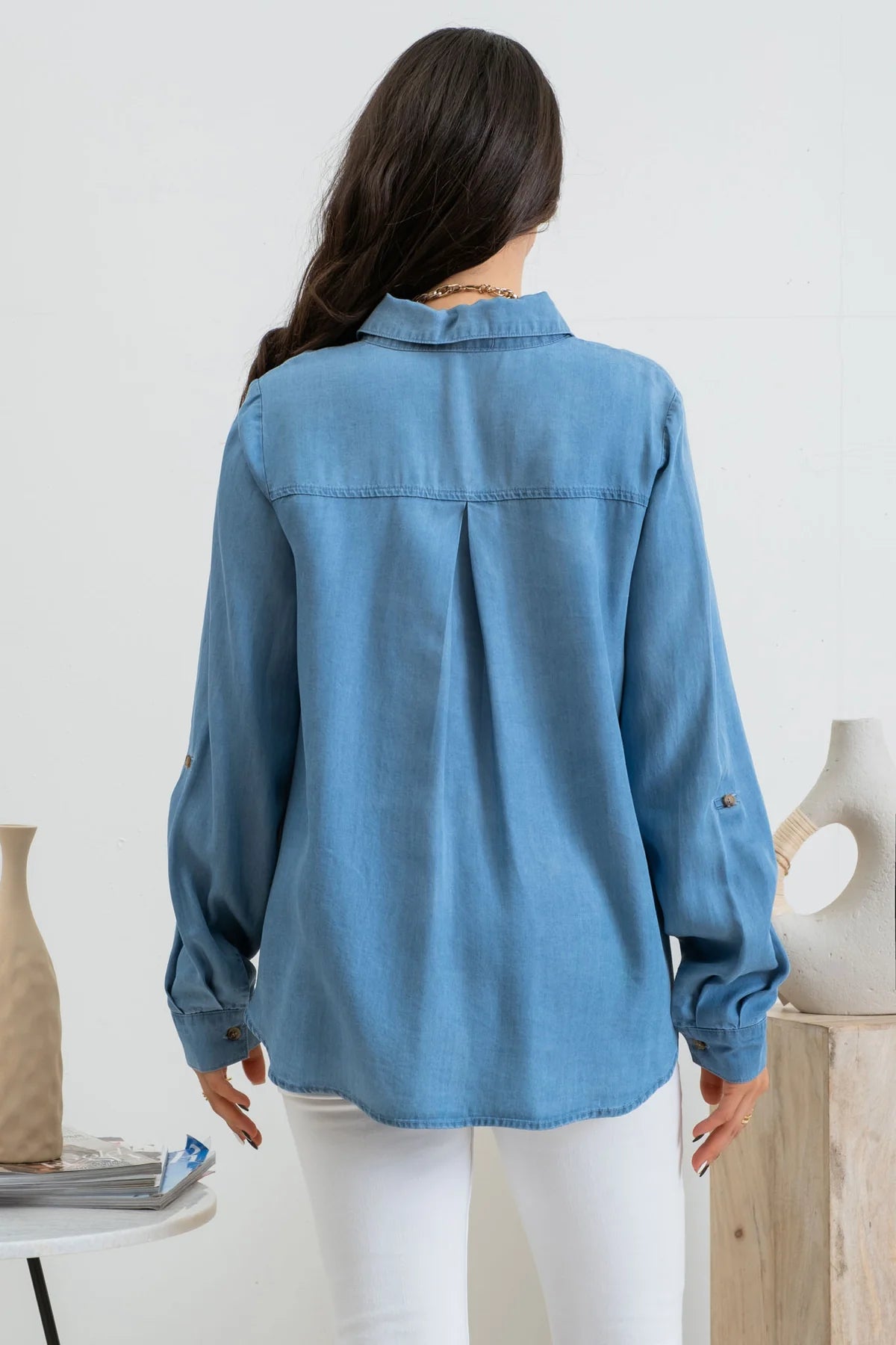 Chambray Button Up Top
