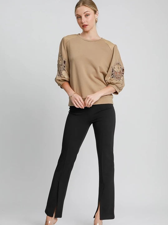Mocha Lace Top