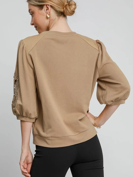 Mocha Lace Top