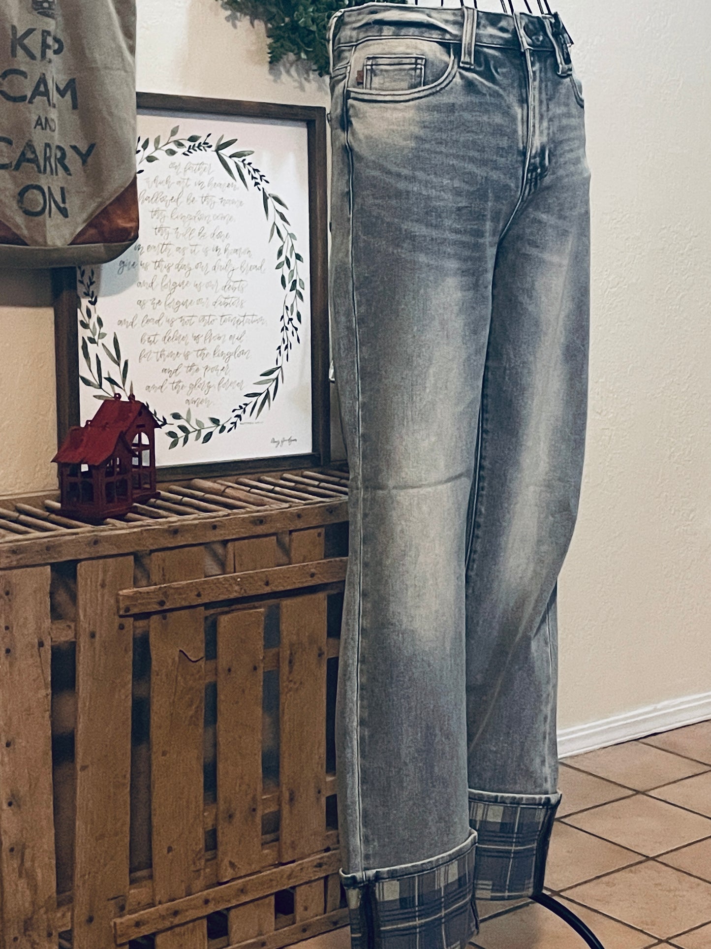 Judy Blue Cuffed Straight Jeans