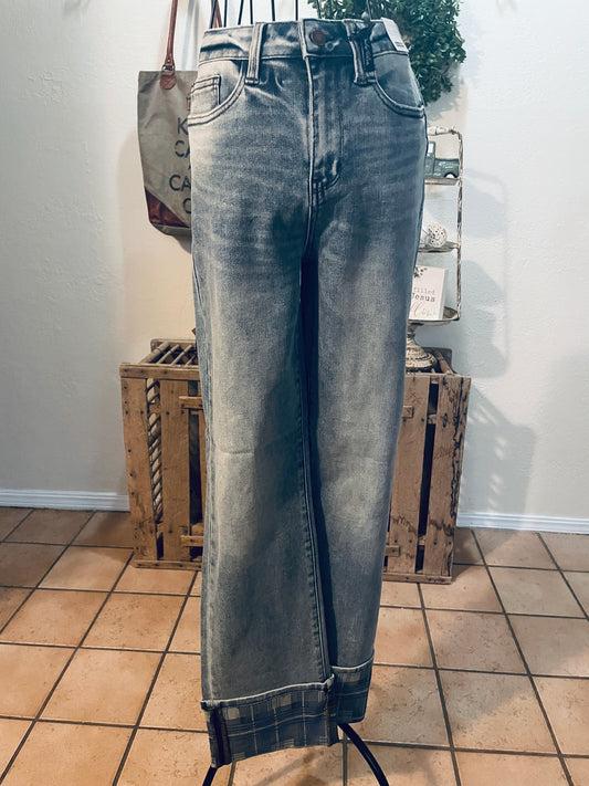 Judy Blue Cuffed Straight Jeans