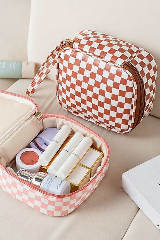 Checkered Cosmetic Case