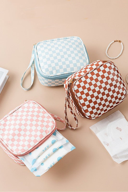 Checkered Cosmetic Case