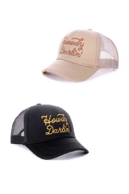 Howdy Darlin Trucker Hat - Black