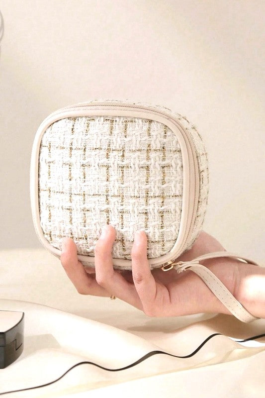Tweed Cosmetic Case - Ivory
