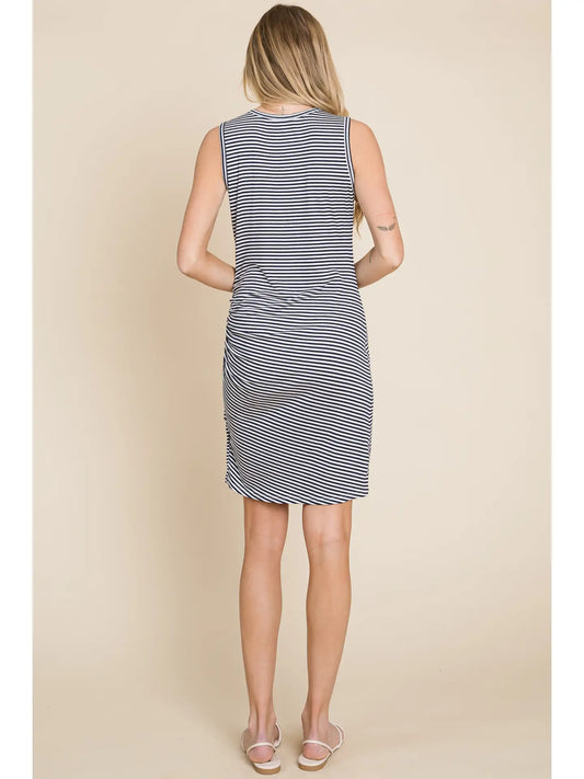 Striped Ruche Dress