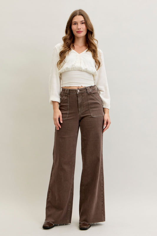 Judy Blue Brown Retro Wide Leg