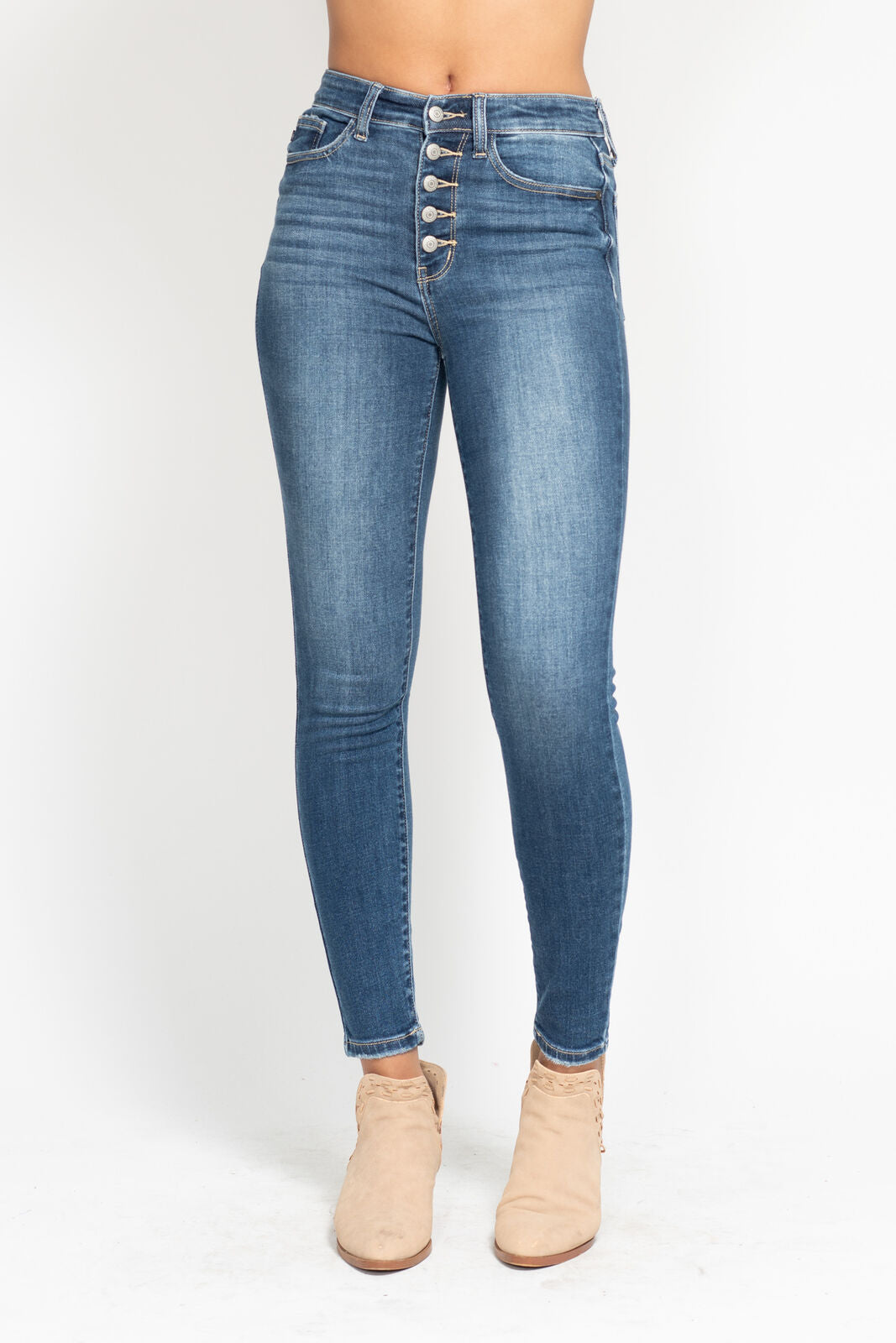 Judy Blue Button Fly Skinny Jeans