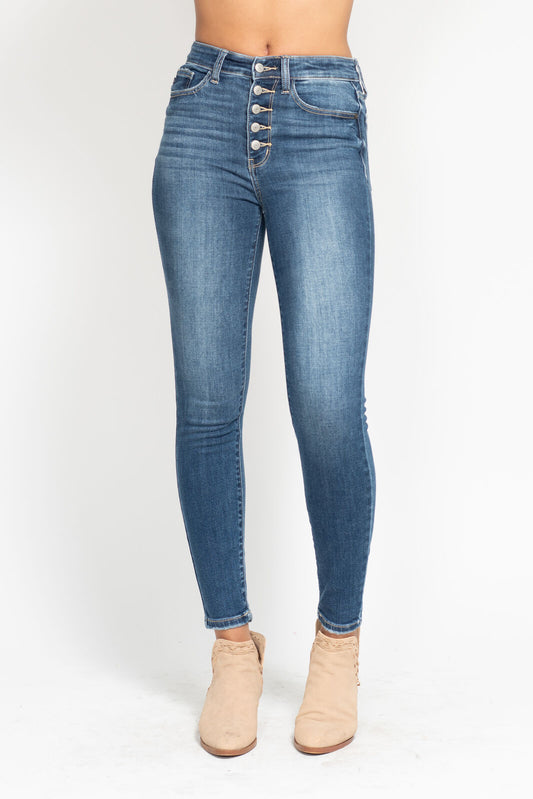 Judy Blue Button Fly Skinny Jeans