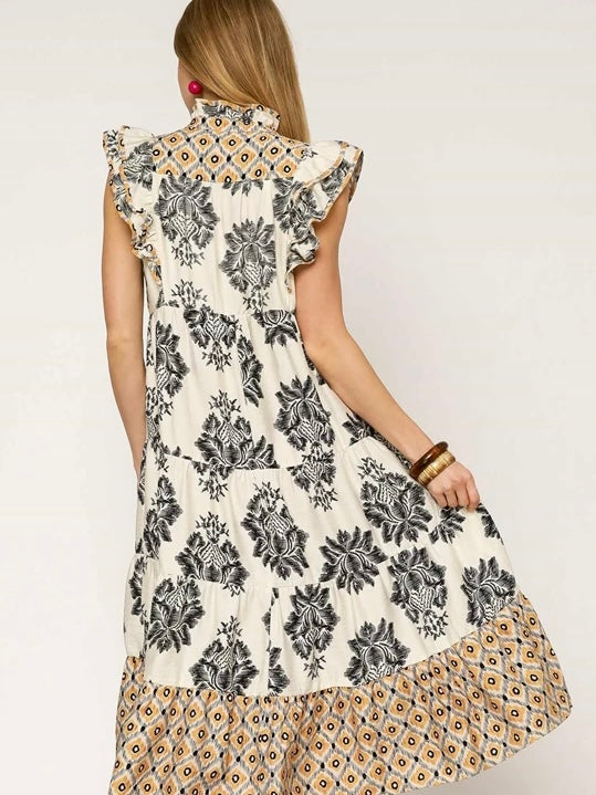 Mixed Print Dress