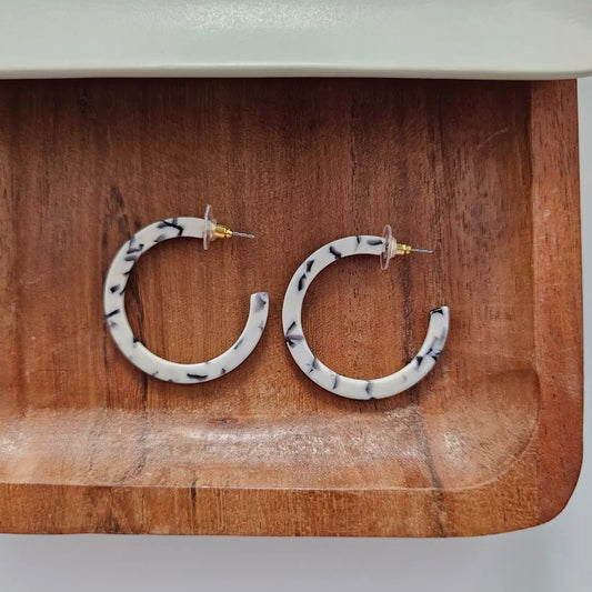 Camy Hoops - Marble