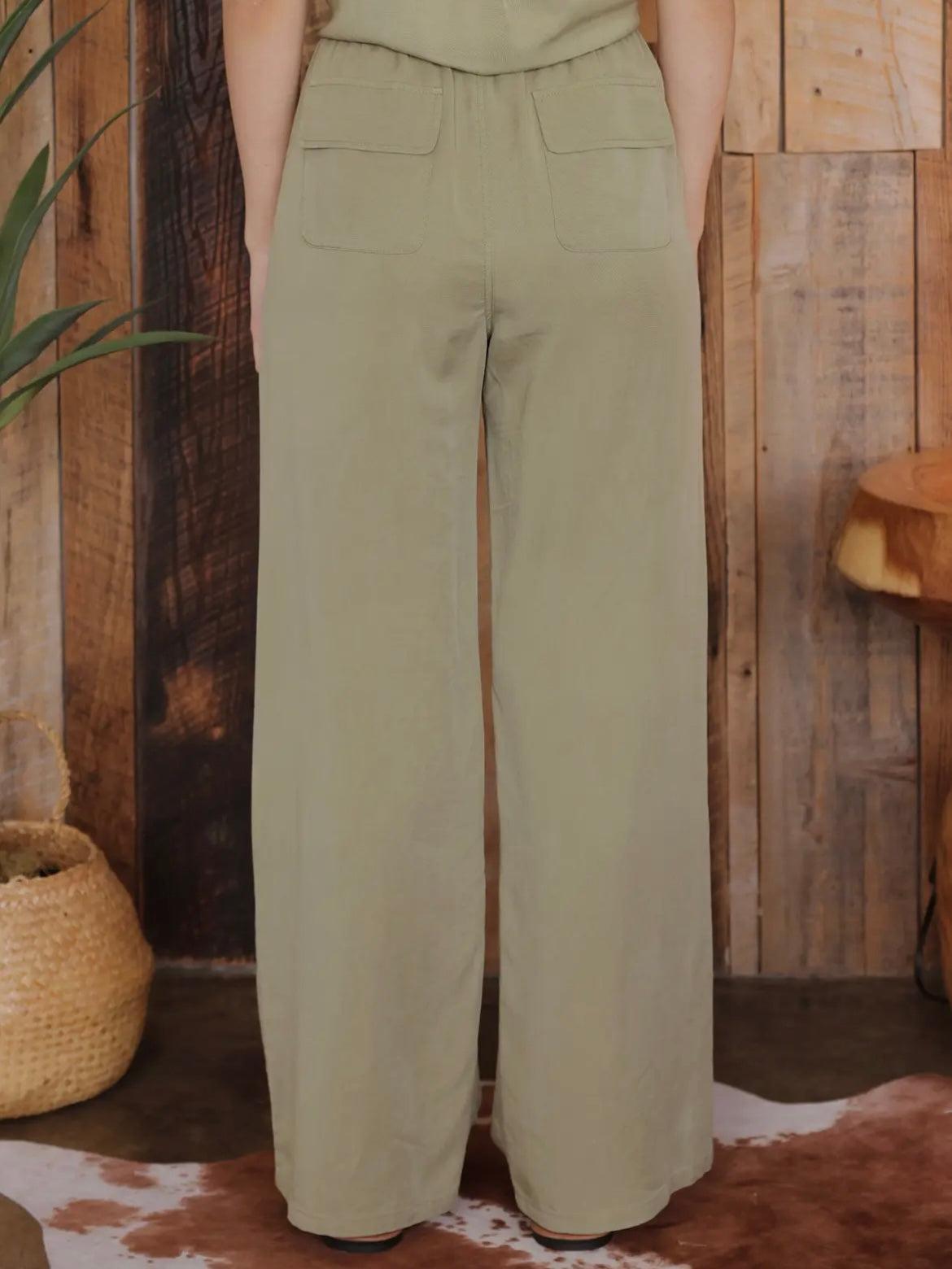 Olive Wide Leg Pants