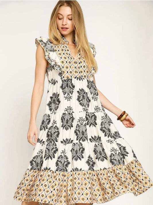 Mixed Print Dress