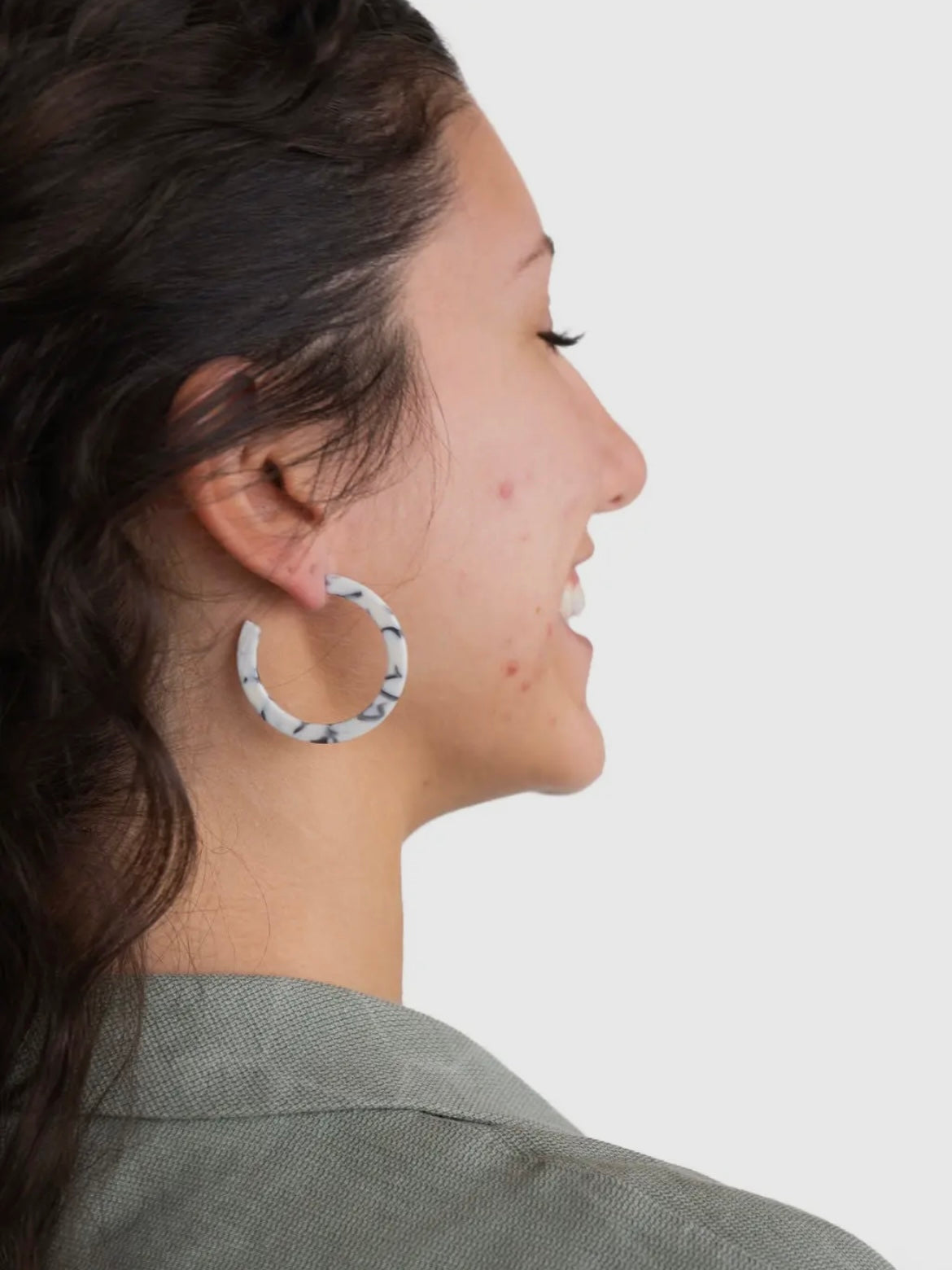 Camy Hoops - Marble
