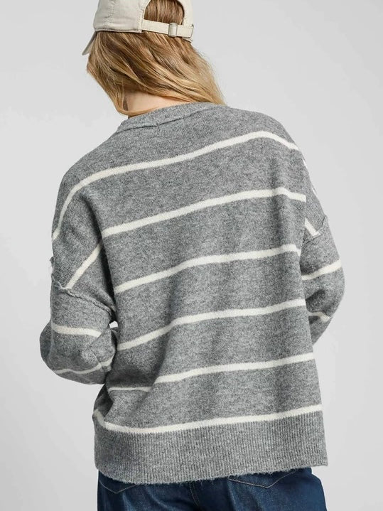 Grey Striped Sweater