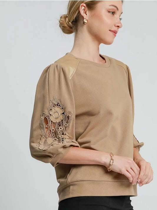 Mocha Lace Top