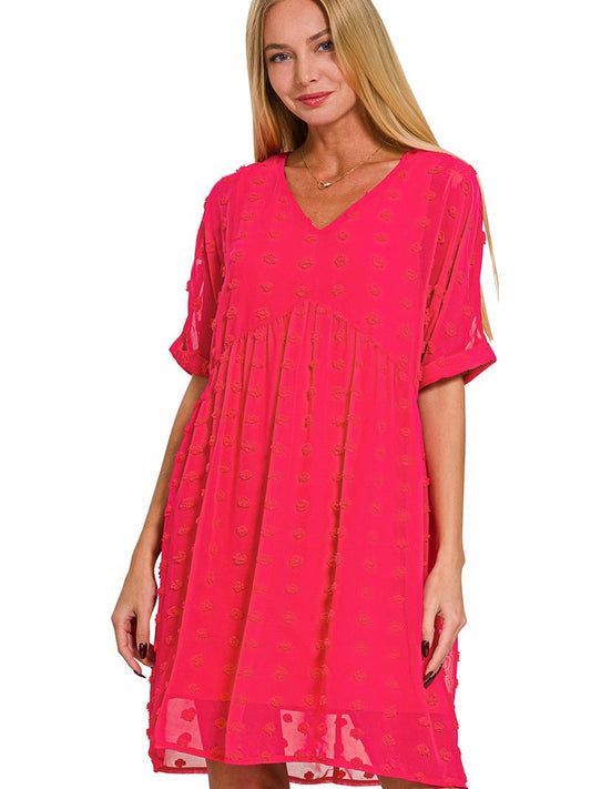 Magenta Babydoll Dress