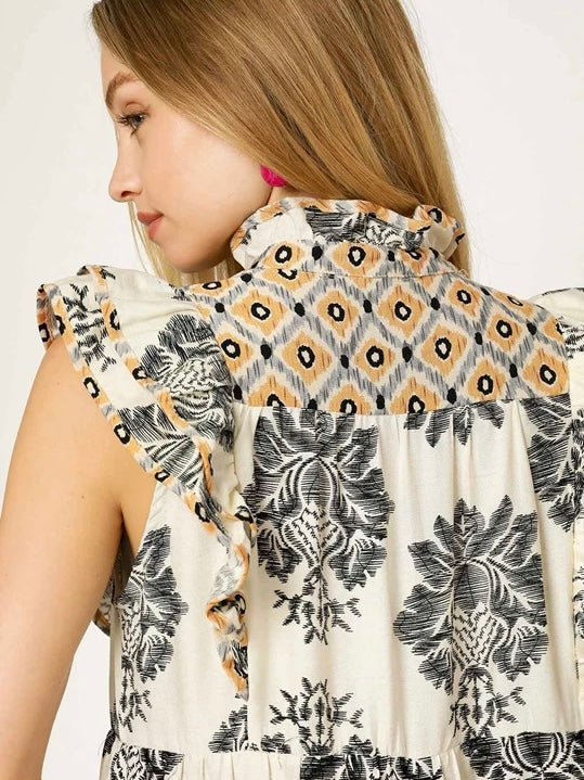 Mixed Print Dress
