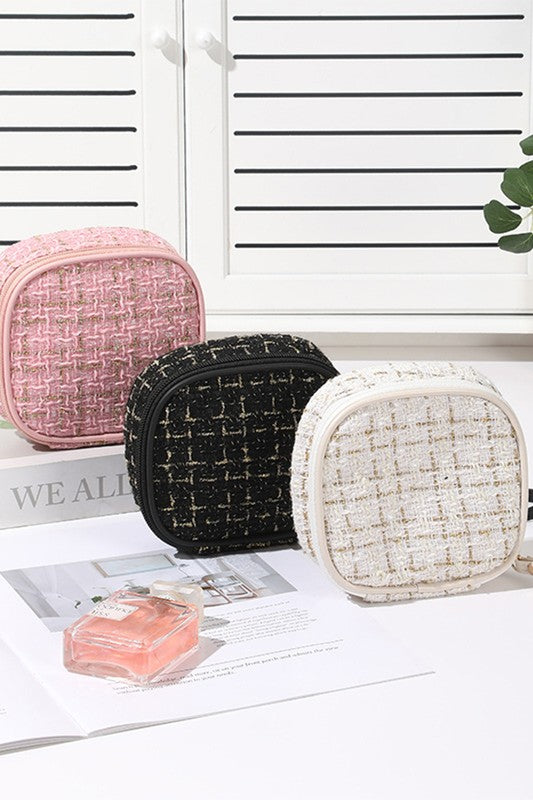 Tweed Cosmetic Case - Ivory