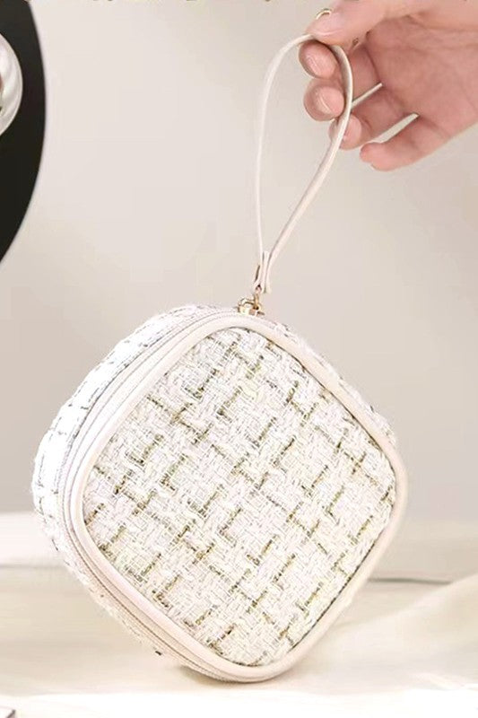 Tweed Cosmetic Case - Ivory