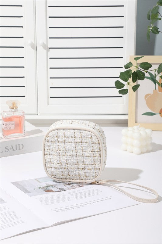 Tweed Cosmetic Case - Ivory