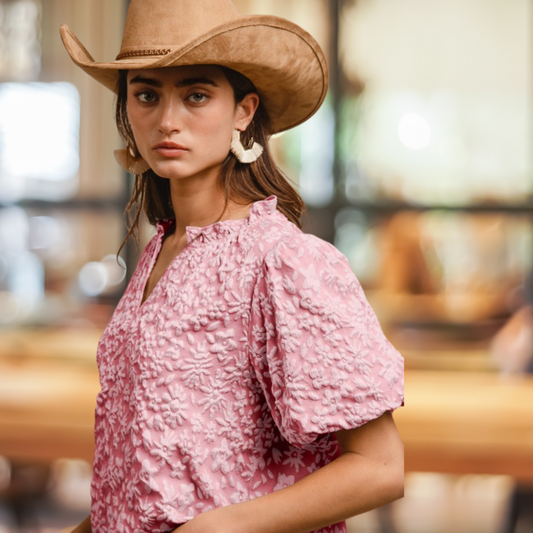 Blush Balloon Sleeve Top