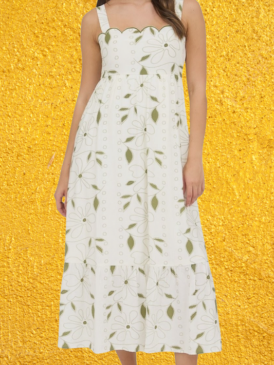 Scallop Trim Dress