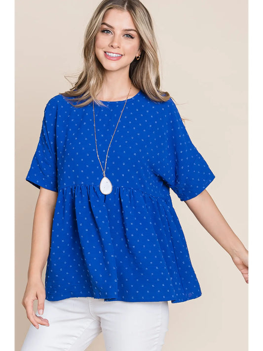 Royal Blue Peplum Top