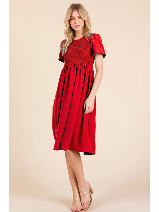 Red Smocked Dress